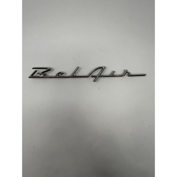 Vintage 1955-1956 Chevrolet Bel Air Script Emblem - OEM Metal Chrome Badge 10.5" - Picture 3 of 3